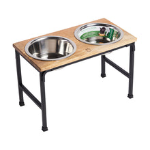 Load image into Gallery viewer, Wood &amp; Metal Elevated Feeder