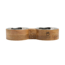 Load image into Gallery viewer, Wood &amp; Metal Feeder Double Diner