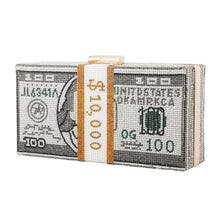 Load image into Gallery viewer, Cash Dollars Crystal Clutch with Rhinestones