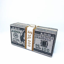 Load image into Gallery viewer, Cash Dollars Crystal Clutch with Rhinestones